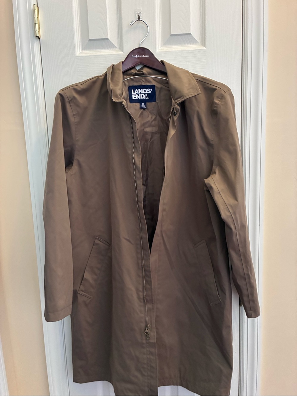 Lands' End  Squall Mac Men's Khaki Trench Coat